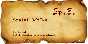 Szalai Béke névjegykártya